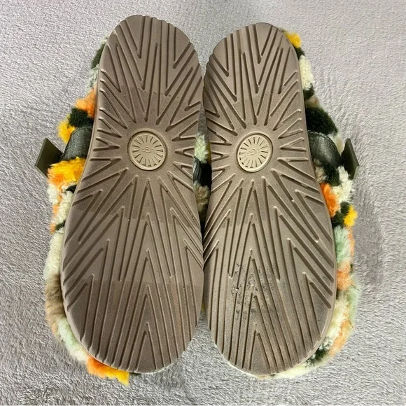UGG Fluff It Cali Collage Slippers Shoes Mens Size 10 Green Camo Clog Adjustable - Picture 9 of 10